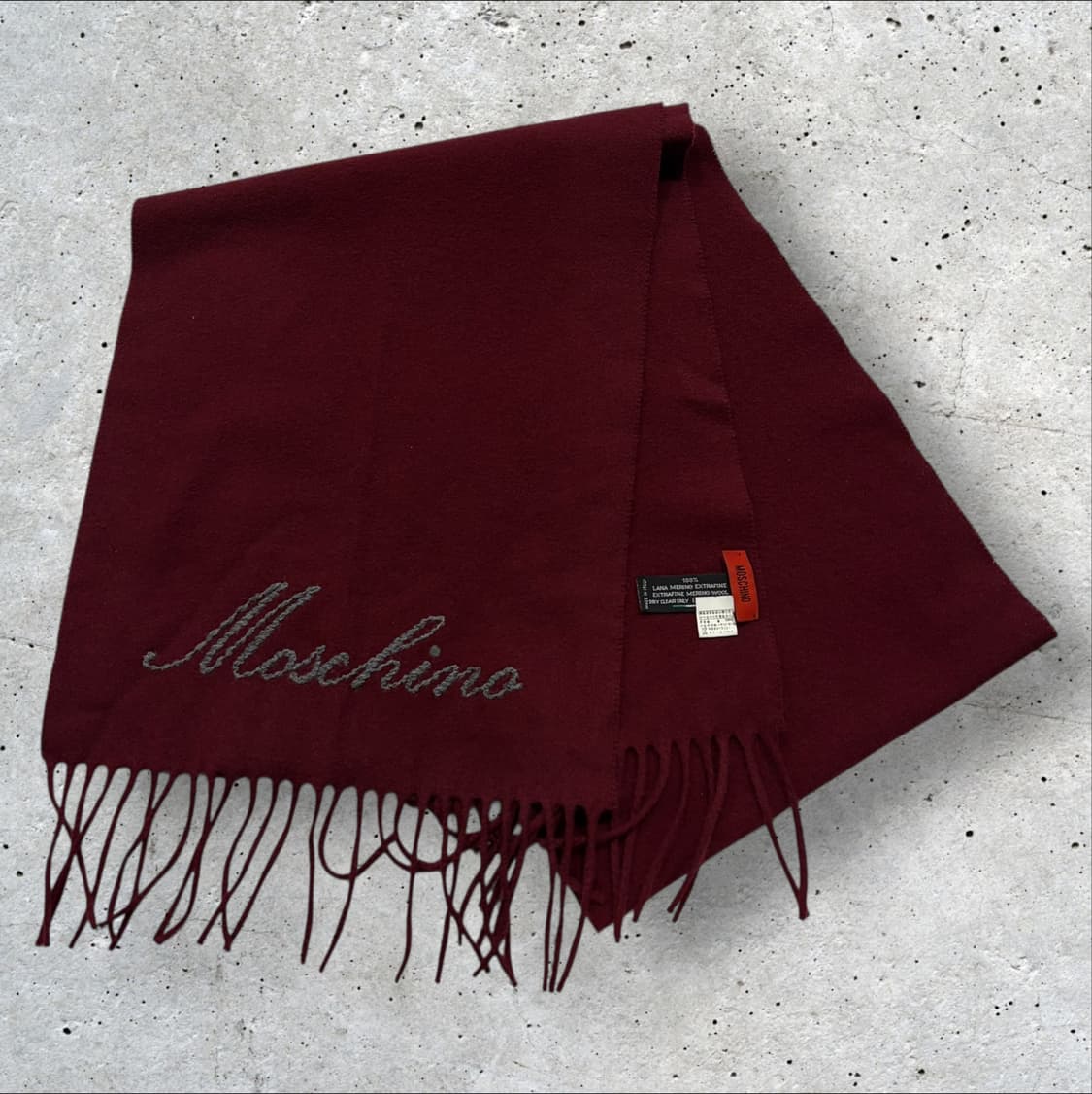 모스키노 울 머플러 버건디 목도리 수입택 상품이미지1