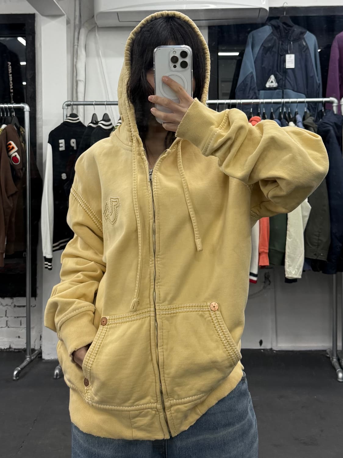 트루릴리전 머스타드 후드집업 상품이미지3