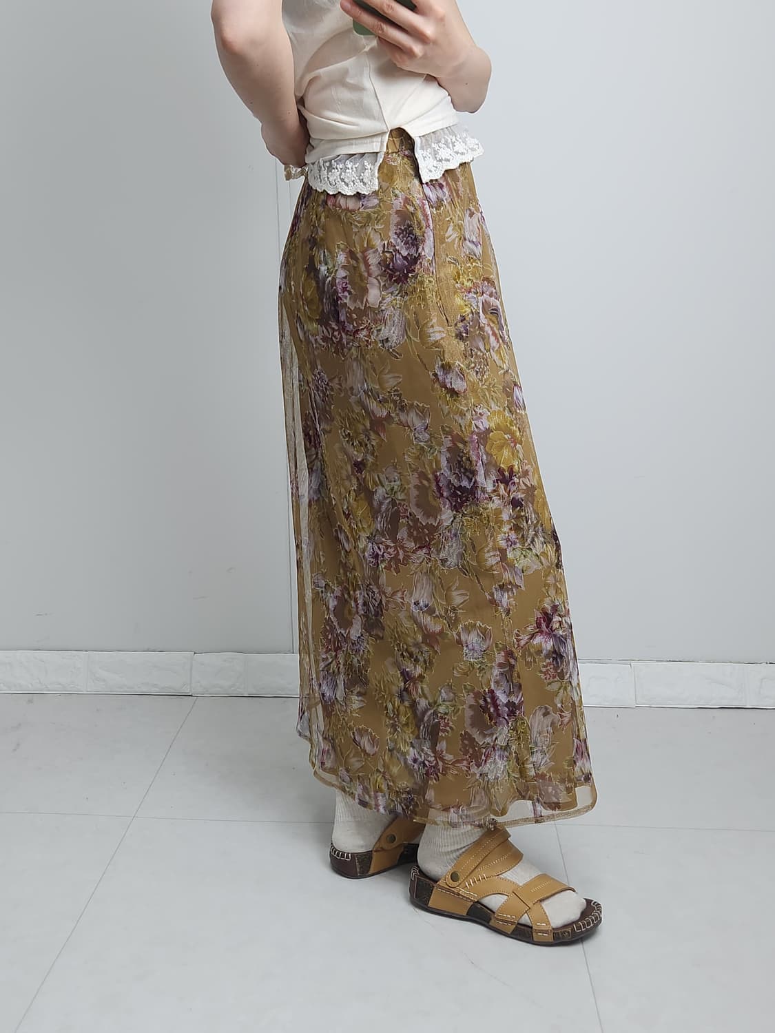 플로럴 샤 레이어드 스커트 상품이미지4