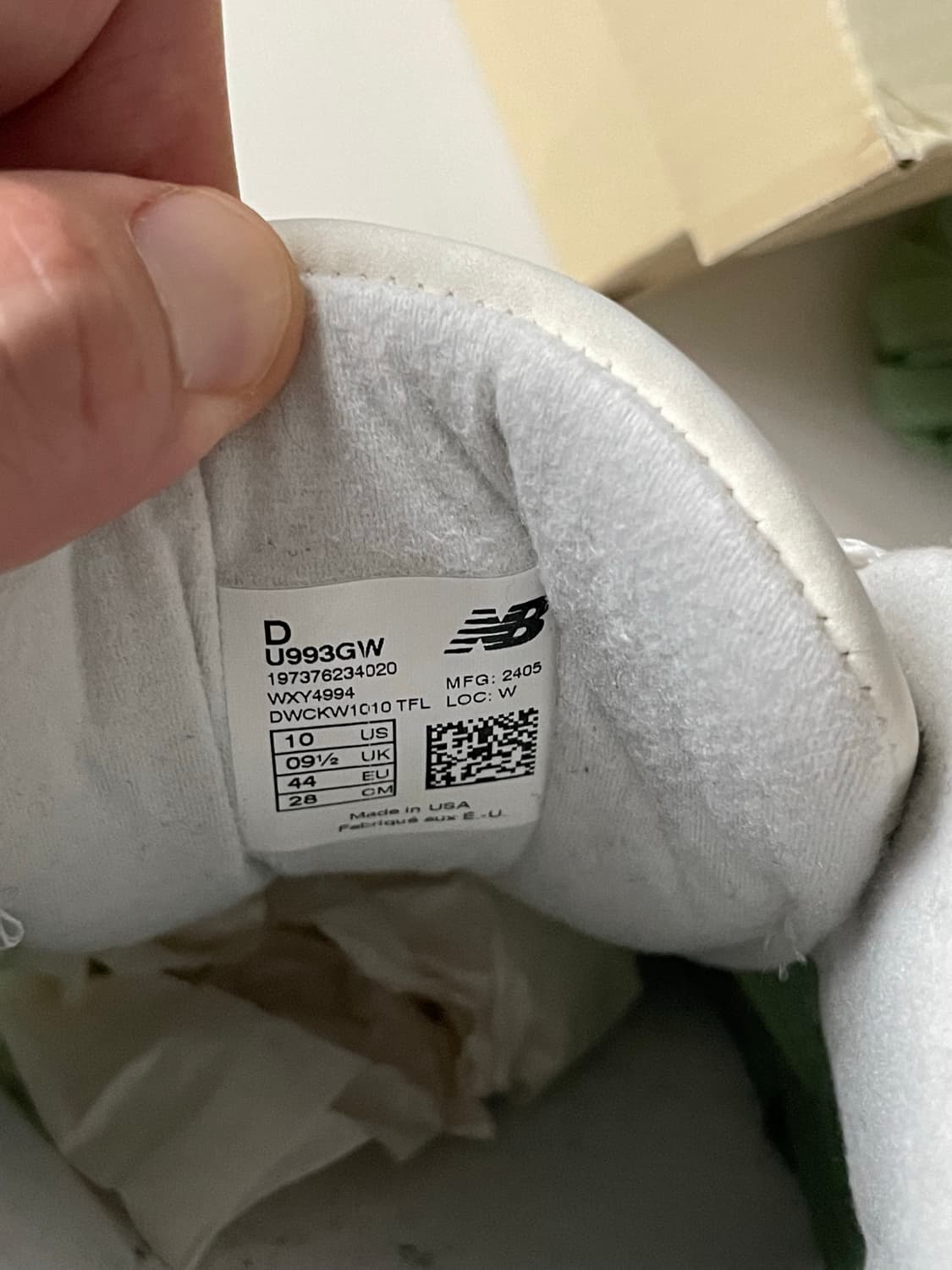 뉴발란스 993 made in USA Chive sea salt 상품이미지10