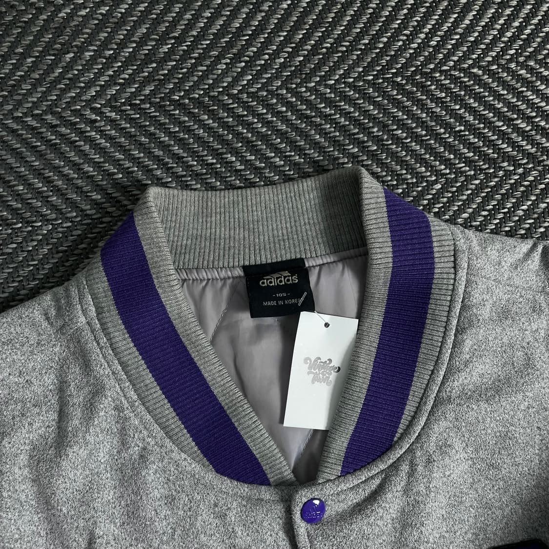 아디다스 빅로고 레더 스웻 바시티 자켓o 3691 상품이미지5