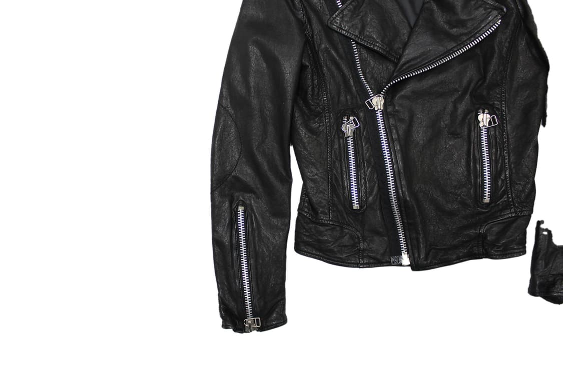2000s Japan 램스킨 레더 바이커 자켓 상품이미지3