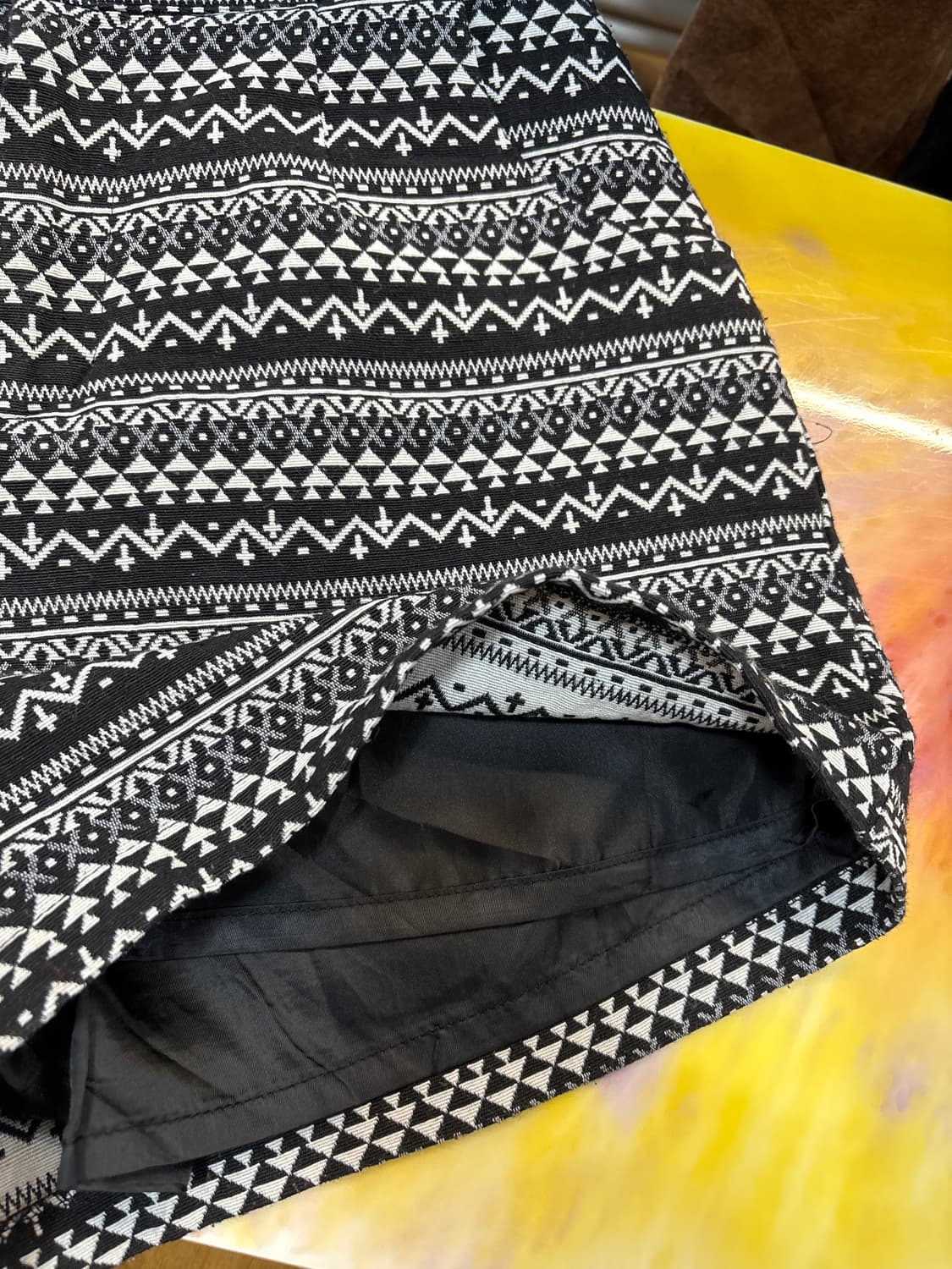 빈티지 기하학 패턴 자수 자카드 하이웨스트 팬츠 반바지 상품이미지5