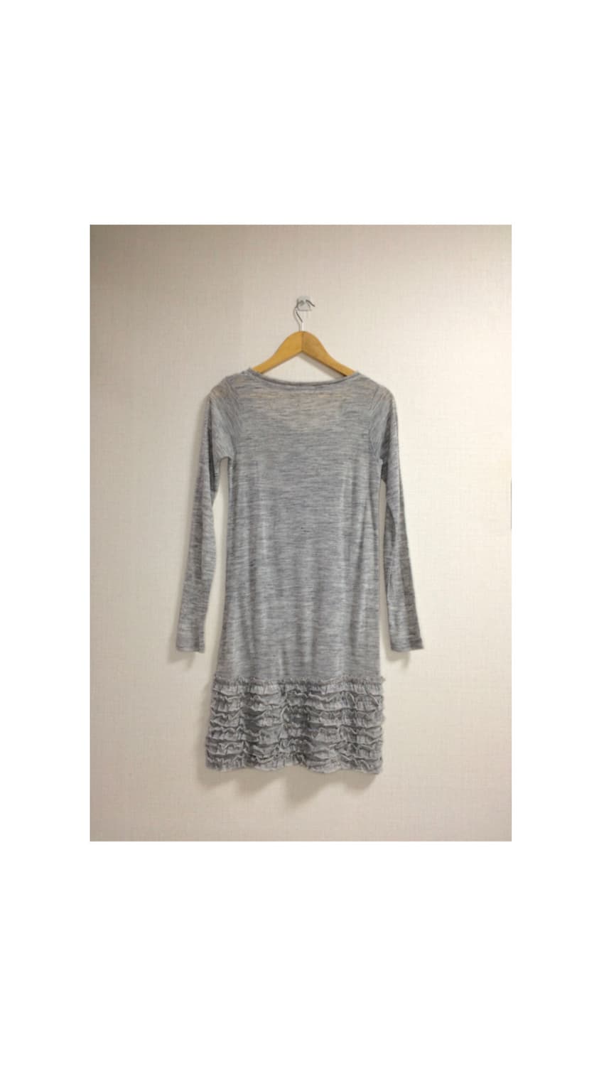 빈티지 연그레이 겹프릴 레이어드 원피스 상품이미지4