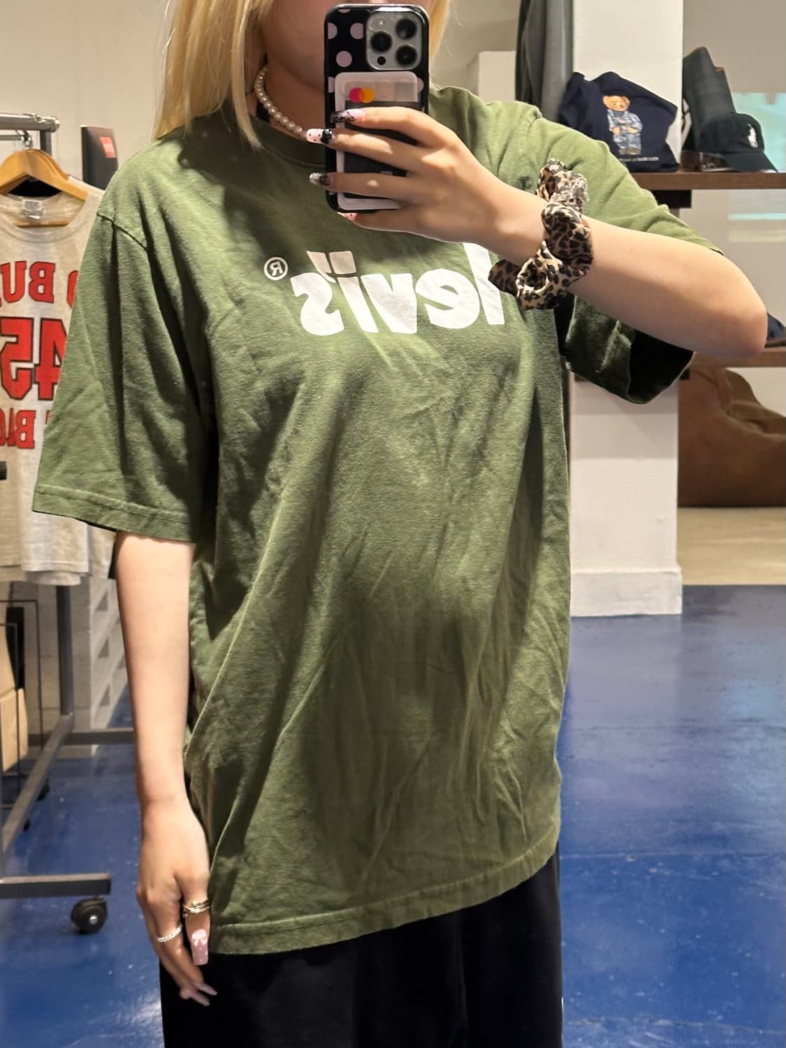 Levis 리바이스 아치로고 카키 반팔티 상품이미지1