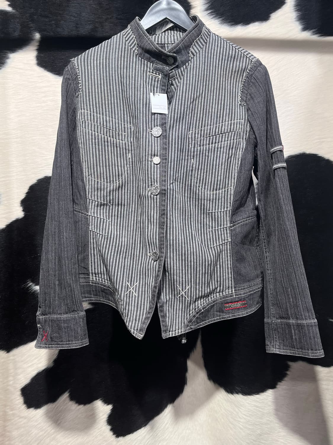 일본 빈티지 슬림핏 스트라이프 자켓 상품이미지2