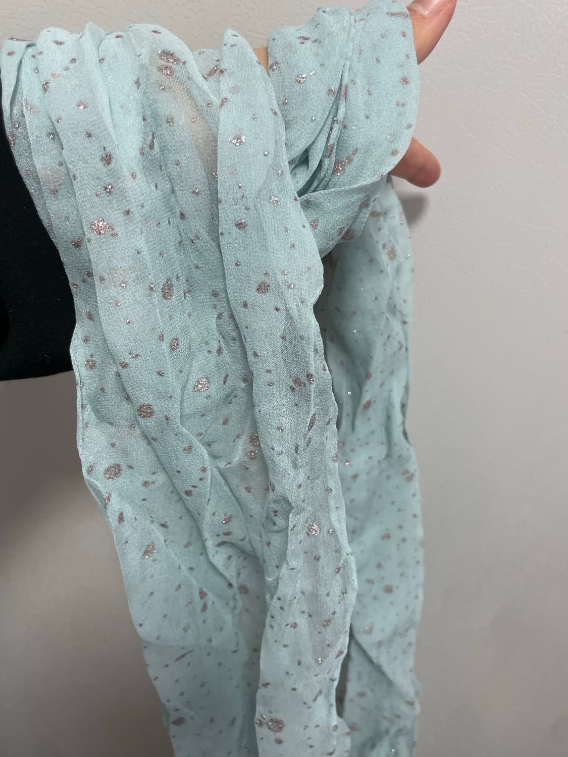 하늘색+ 로즈실버컬러 도트 스카프 상품이미지3