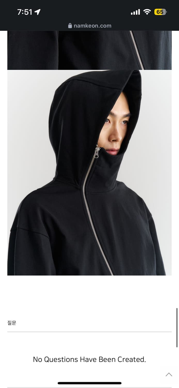 namkeon Asymmetrical Zipup Hoodie 상품이미지1