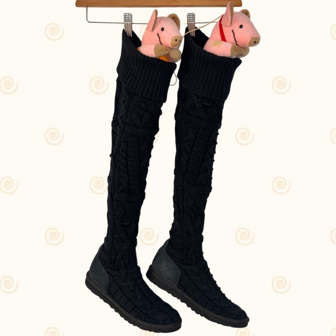 UGG사의 케이블 니트 롱 부츠 BK (230) 상품이미지1