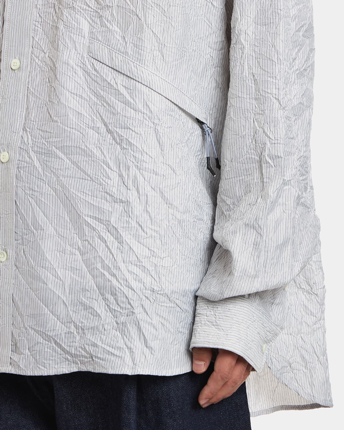 [L]언어펙티드 DADDY SHIRT WHITE MULTI STRIPE 상품이미지6