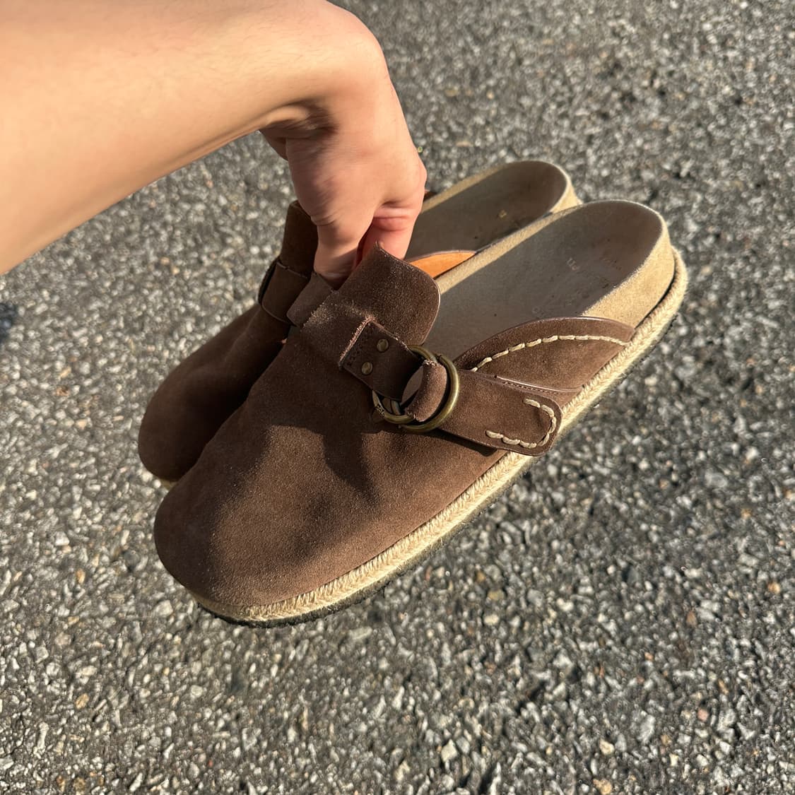 280 폴로 랄프로렌 스웨이드 클로그 뮬 보스턴 브라운 상품이미지3