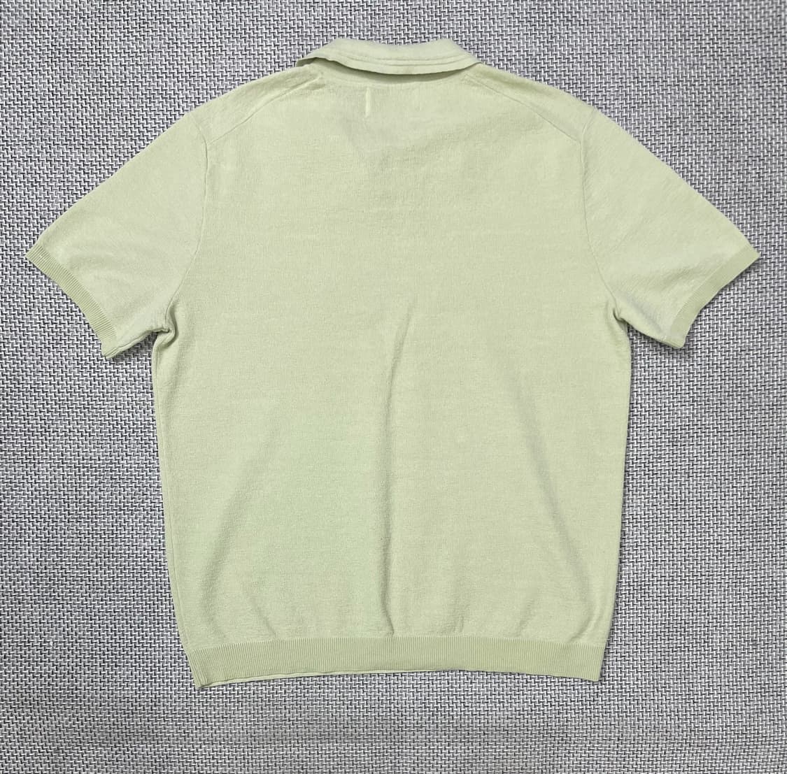 지오지아 카키색 반팔 니트 카라티 M 상품이미지2