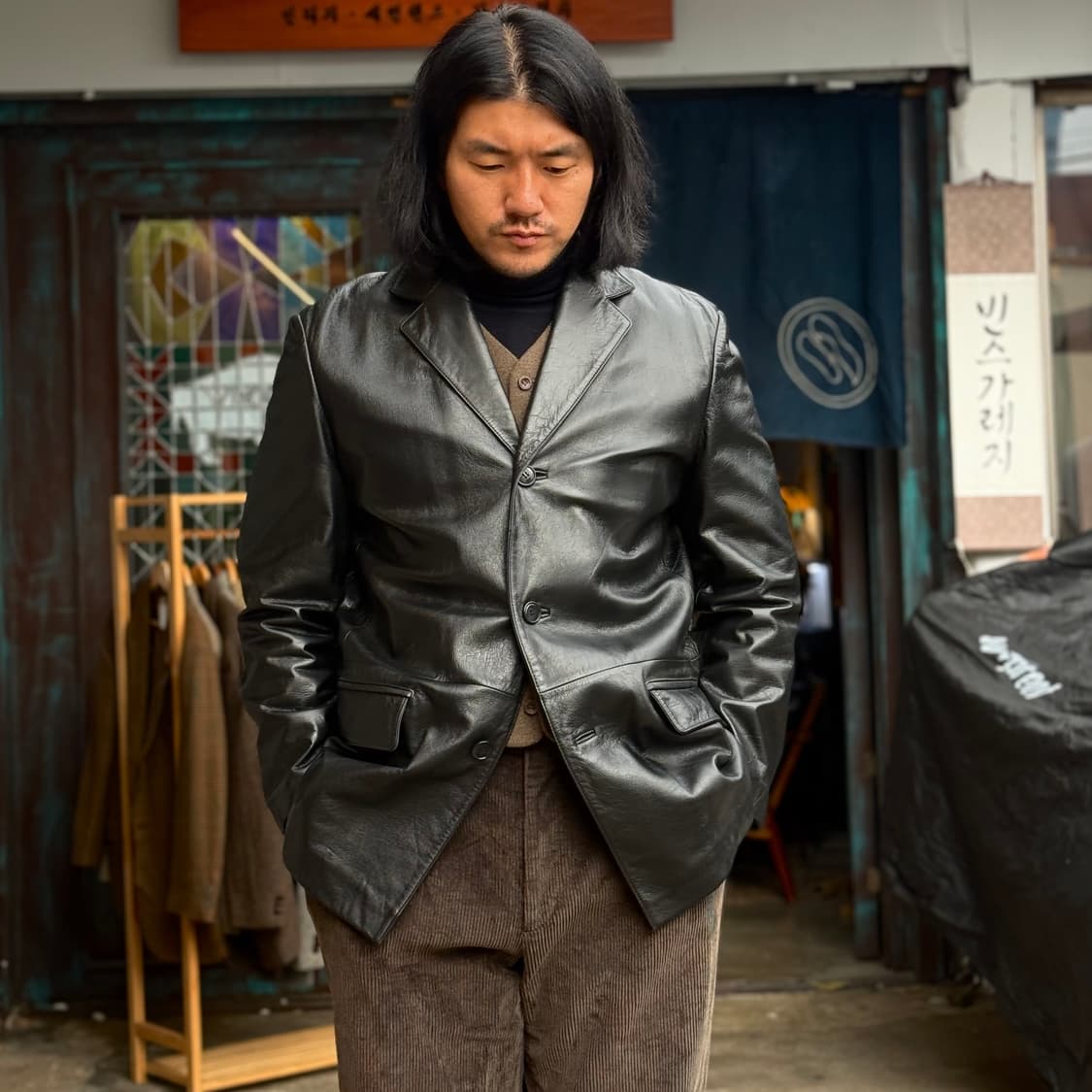 Conad 양가죽 테일러드 자켓 100-105 상품이미지8