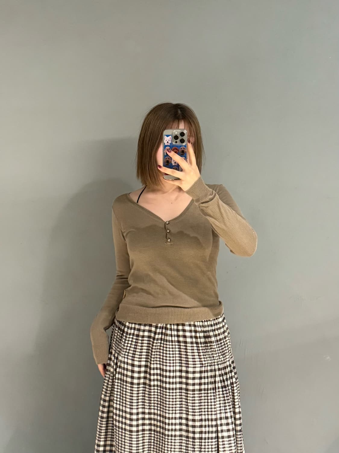 button-up detail cotton knit sleeve 상품이미지1