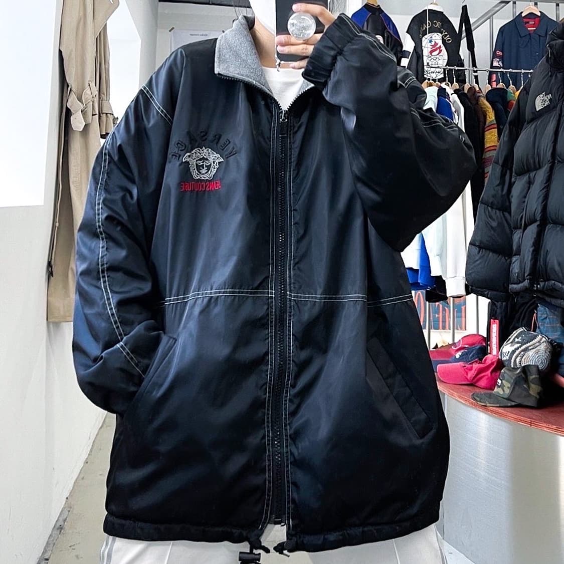 베르사체 90s 메두사 로고 리버시블 플리스 점퍼 상품이미지2