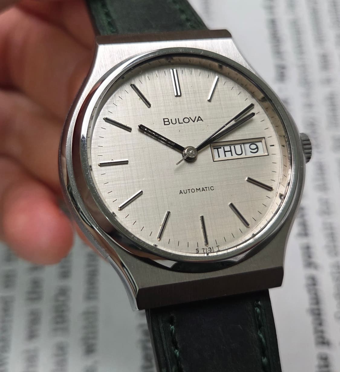 빈티지 부로바 데이데이트 오리지널 보카시 린넨다이얼 C쉐잎 오토매틱
 상품이미지10