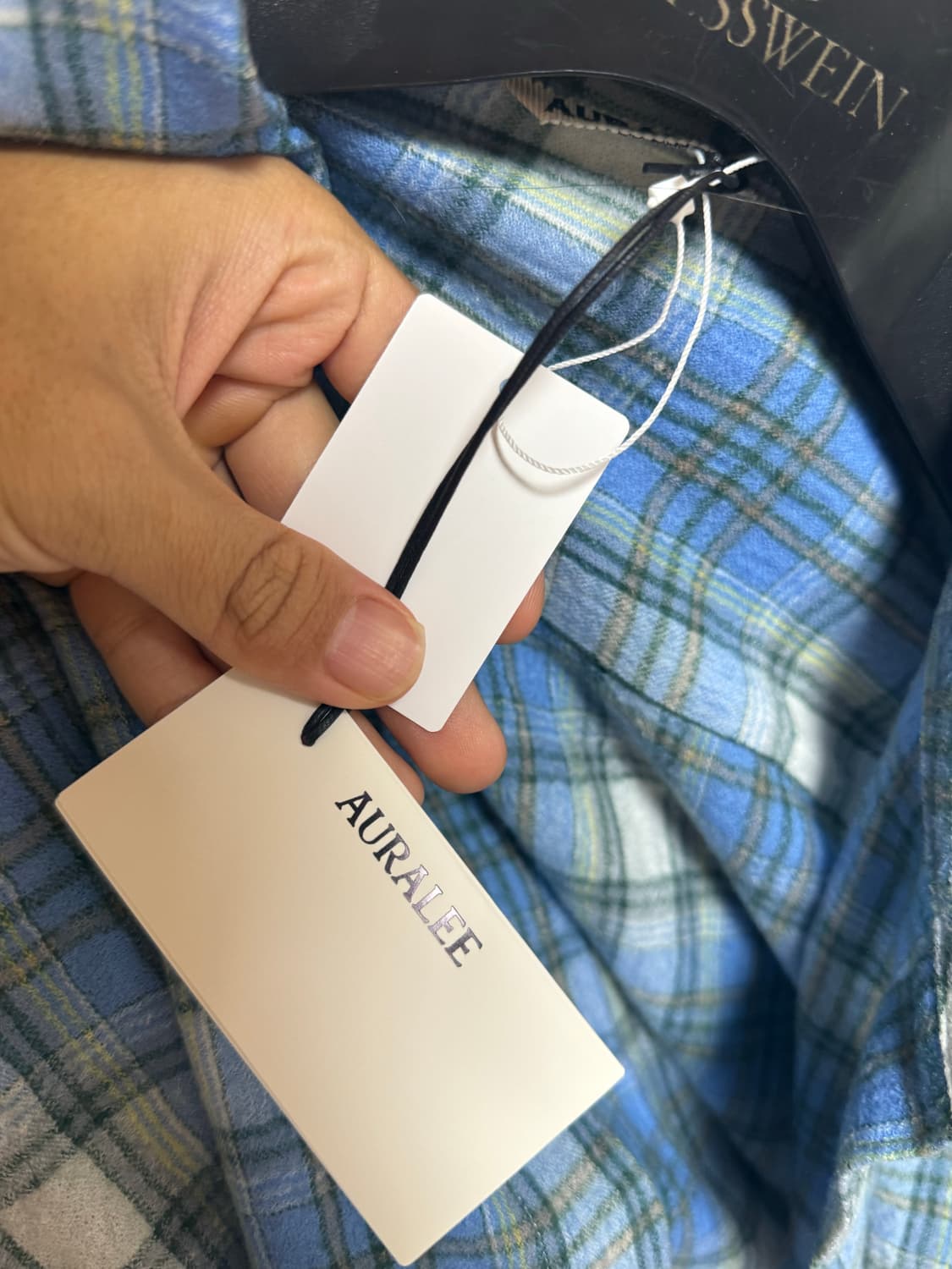 오라리 에어리울 체크셔츠 24fw 4 사이즈 상품이미지2