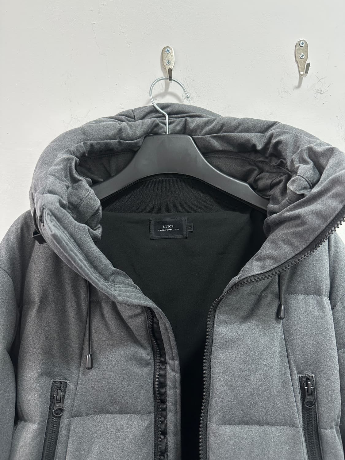 Slick high neck gray puffer jacket 상품이미지6