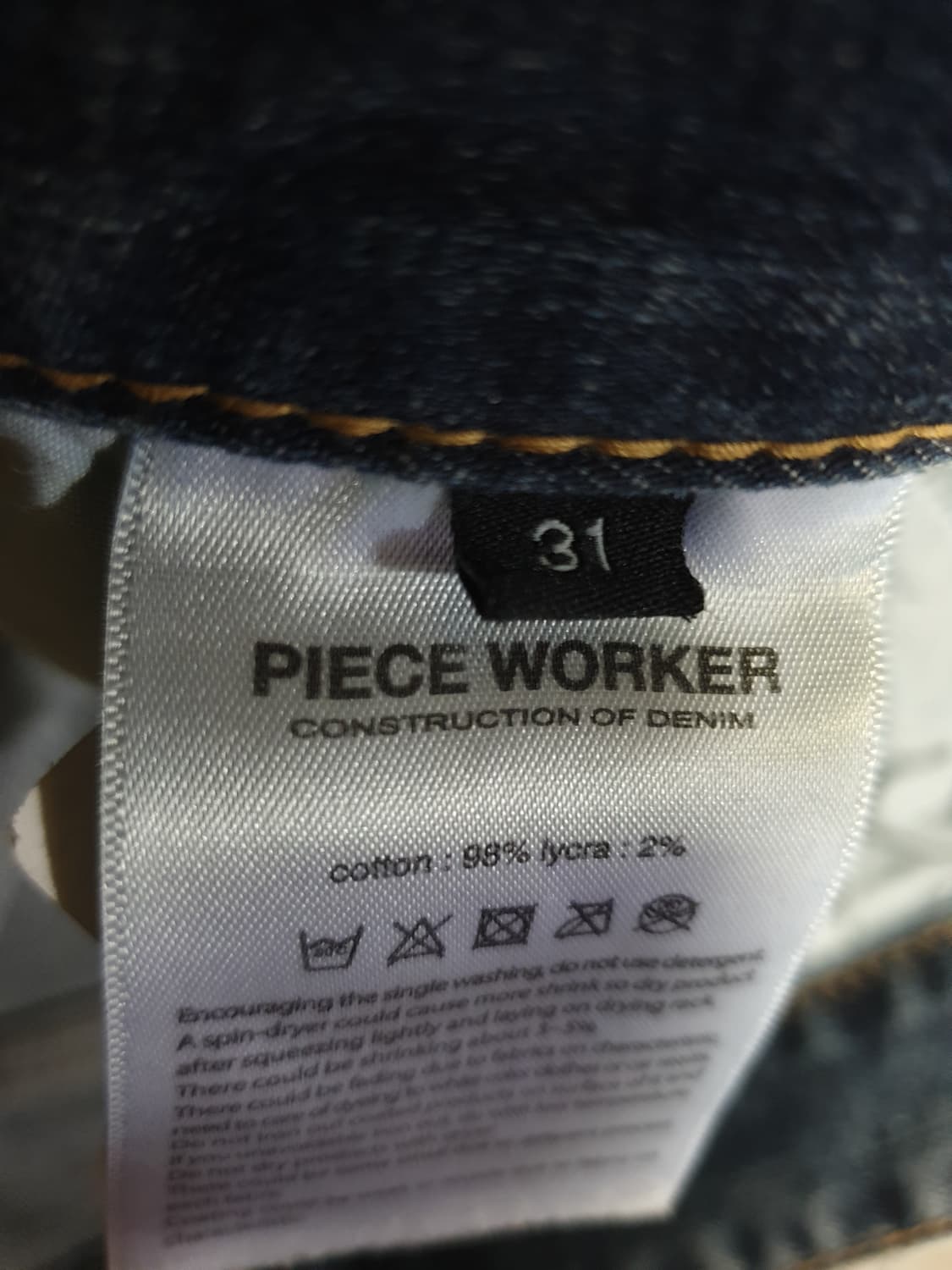 피스워커 스톤워커 DS 뉴크롭 슬림 스판 컷팅 데님팬츠 (31) 상품이미지8