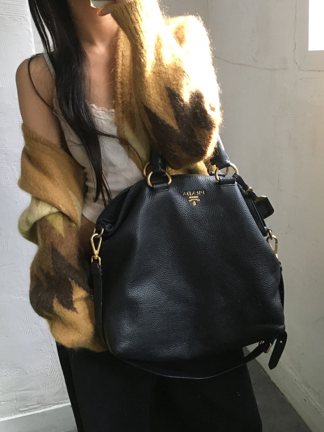 Prada 프라다 비텔로 다이노 블랙 토트백 상품이미지1