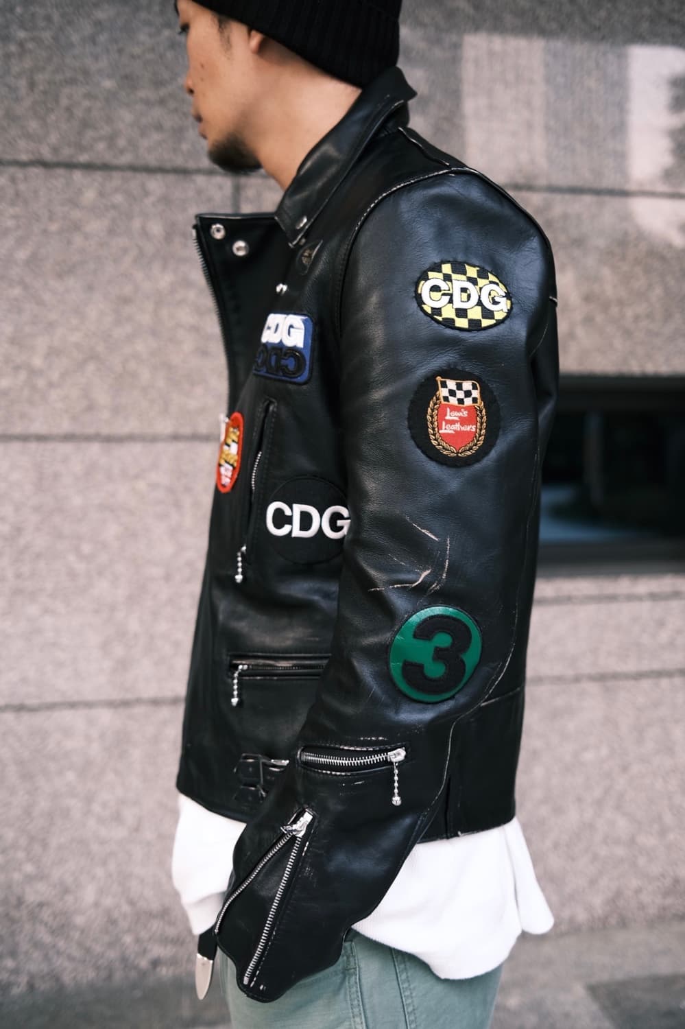 (L, 42) 루이스레더 꼼데가르송 391 라이트닝 패치 상품이미지4