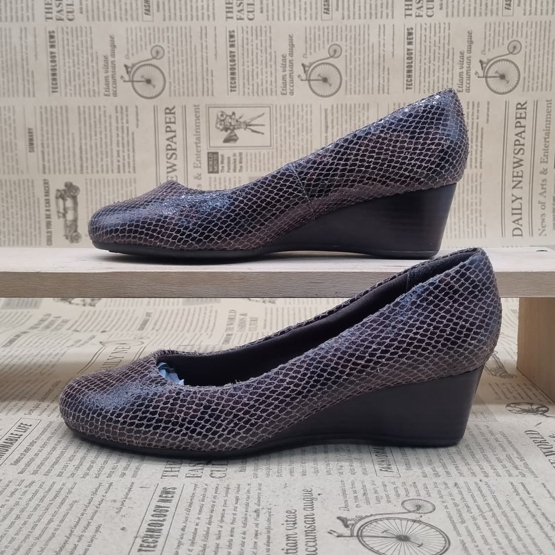 락포트 뱀피 여성웨지힐220 굽5 상품이미지1