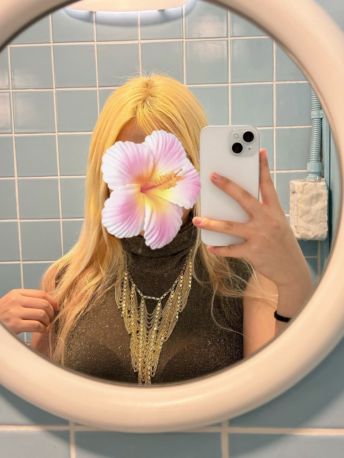 오네갸루 체인 그물 목걸이 골드 갸루 y2k 빈티지 상품이미지1