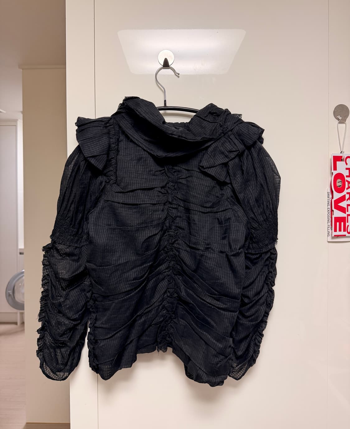 이자벨마랑 셔링 러플 자켓 블랙 상품이미지2