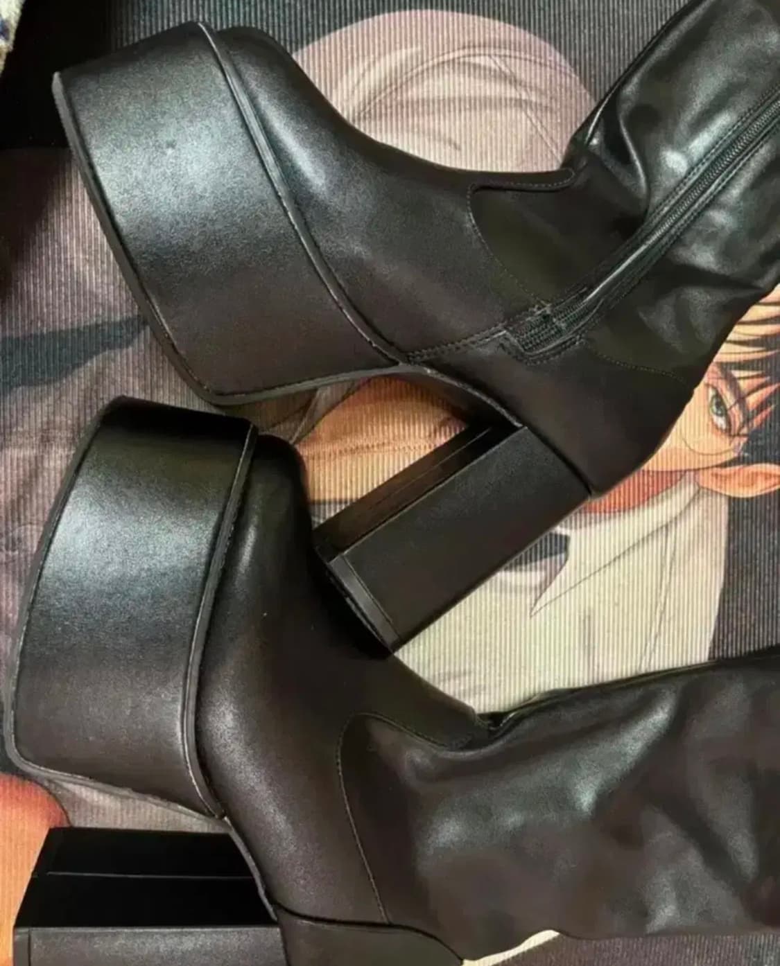 갸루 양지뢰 가보시 통굽 부츠 상품이미지1