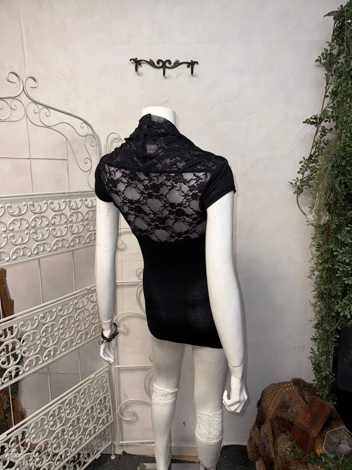 Black oriental back lace bolero blouse  상품이미지3