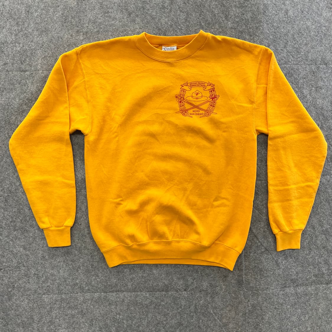 90s Vintage SANTEE 샌티 옐로우 맨투맨 MCRD 상품이미지1