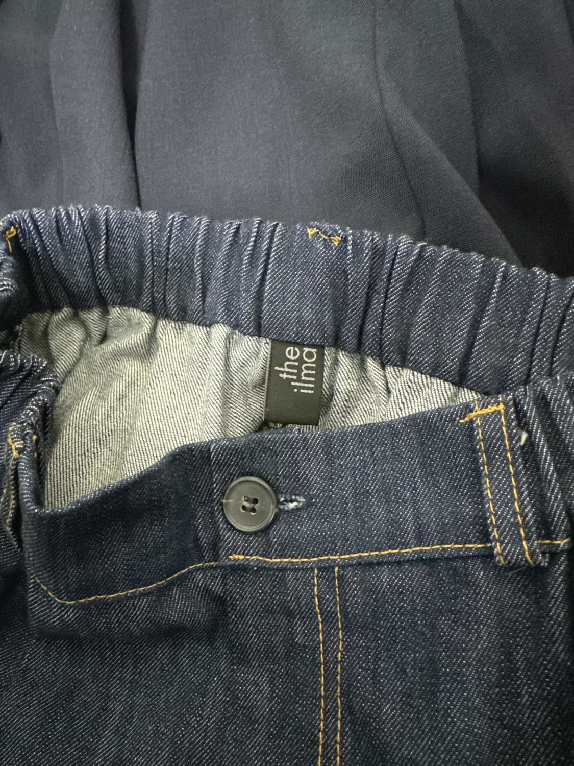 더일마 데님 텍스쳐 블록 스커트 상품이미지5