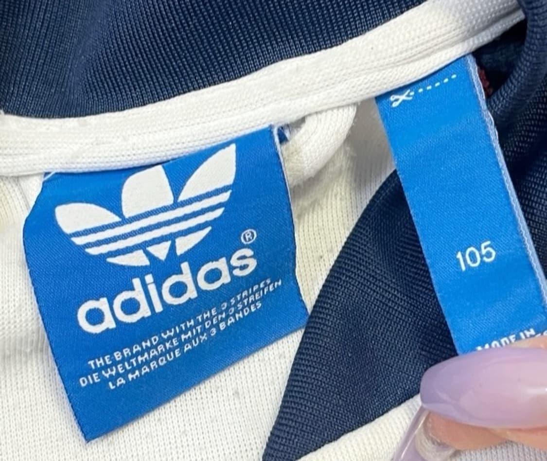 아디다스 화이트 네이비 트랙탑 져지집업 100/L 상품이미지3