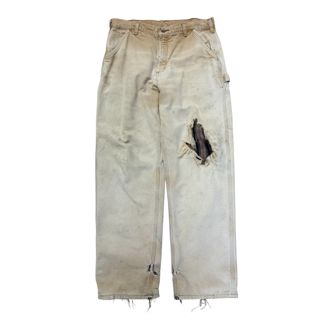 빈티지 칼하트 b111 플란넬 라인드 카펜터 베이지 상품이미지1