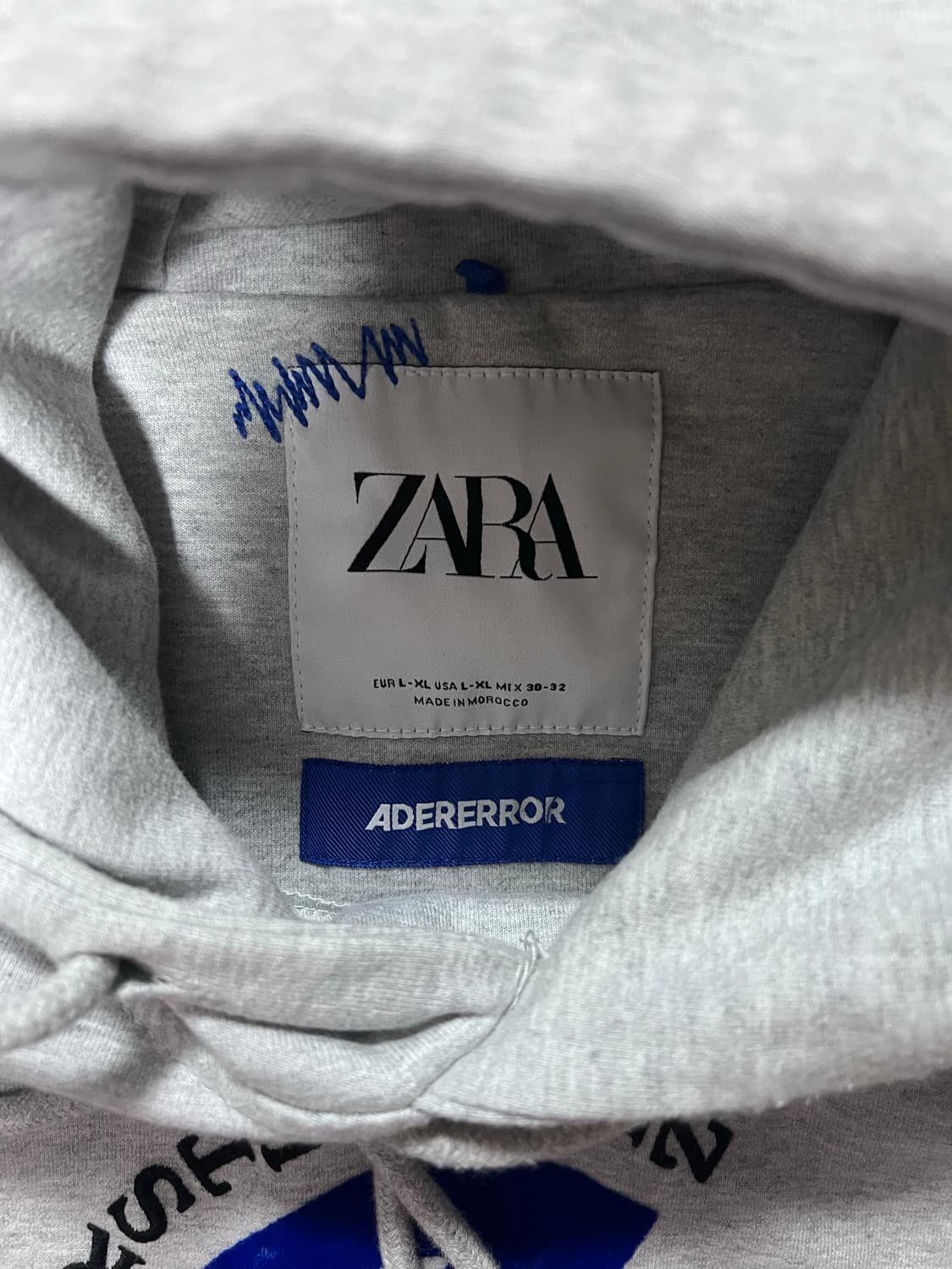 자라 x 아더에러 자수 후드 스웨트셔츠 그레이 상품이미지3