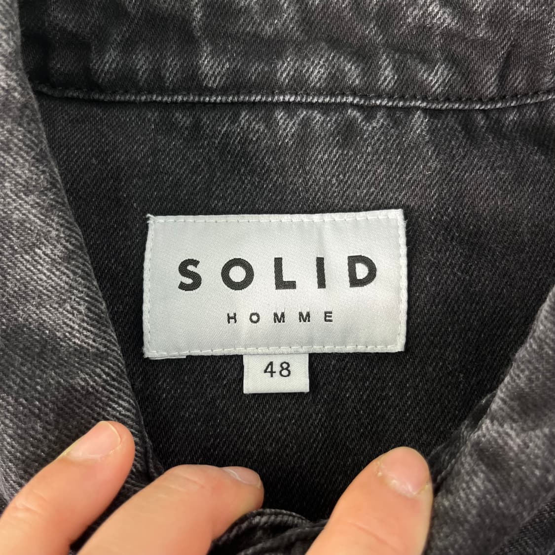 105 솔리드옴므 백로고 흑청 데님 셔츠 자켓 상품이미지5