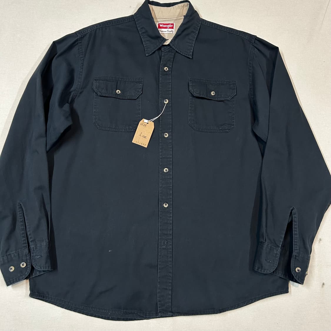L) Wrangler 랭글러 투포켓 워크웨어 코튼 셔츠 블랙 W24 상품이미지2