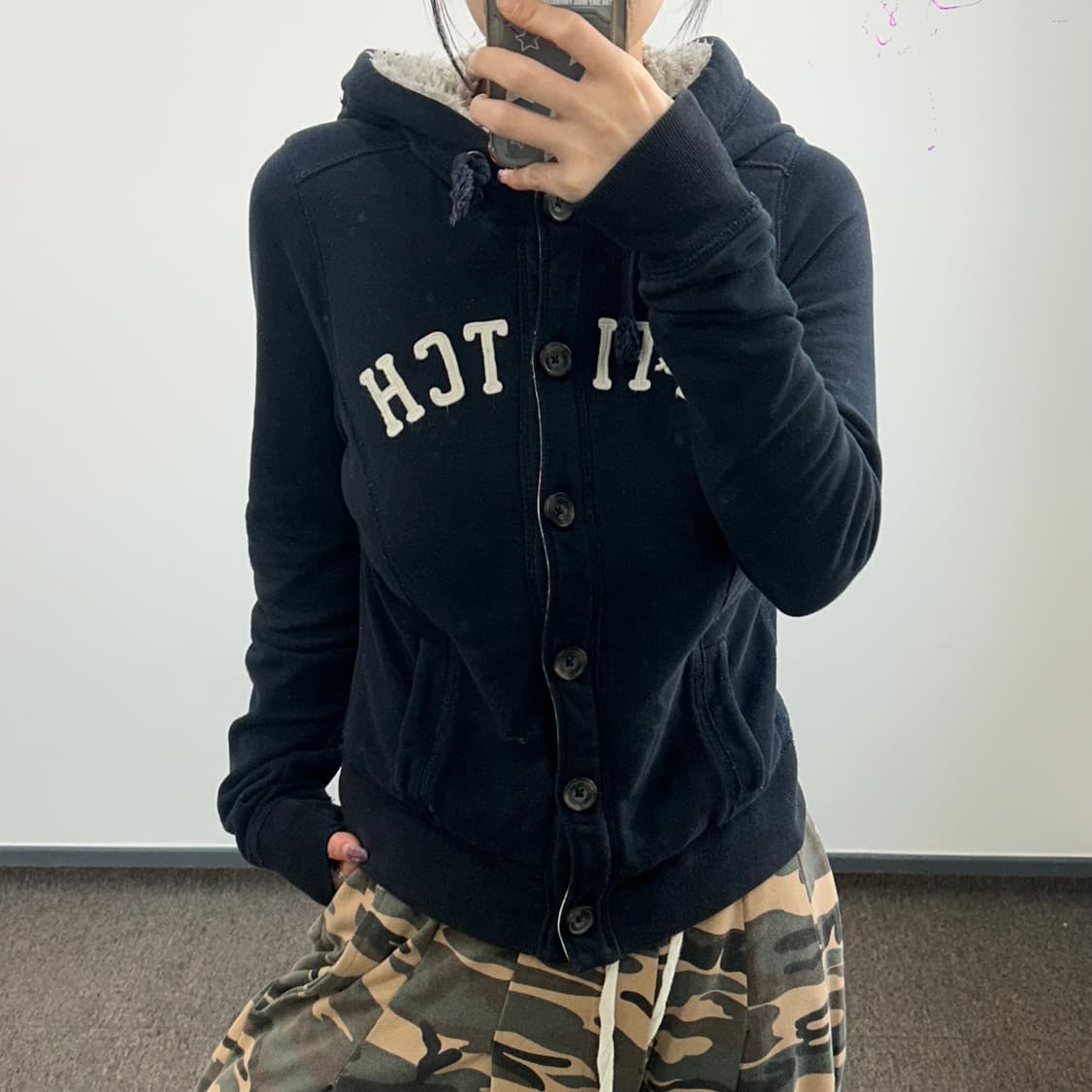 Abercrombie 아베크롬비 버튼업 퍼 안감 후드집업 상품이미지1