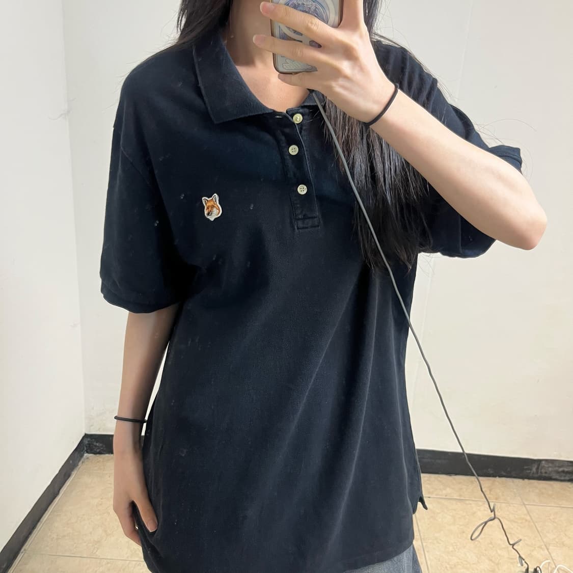 Maison Kitsuné Black Collar T-Shirt 상품이미지2