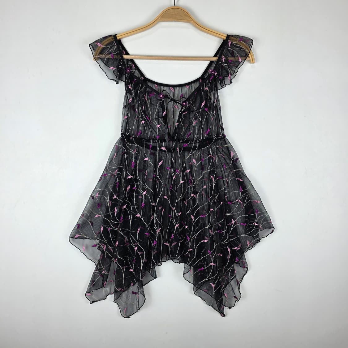 플라워 자수 시어 블라우스 상품이미지5