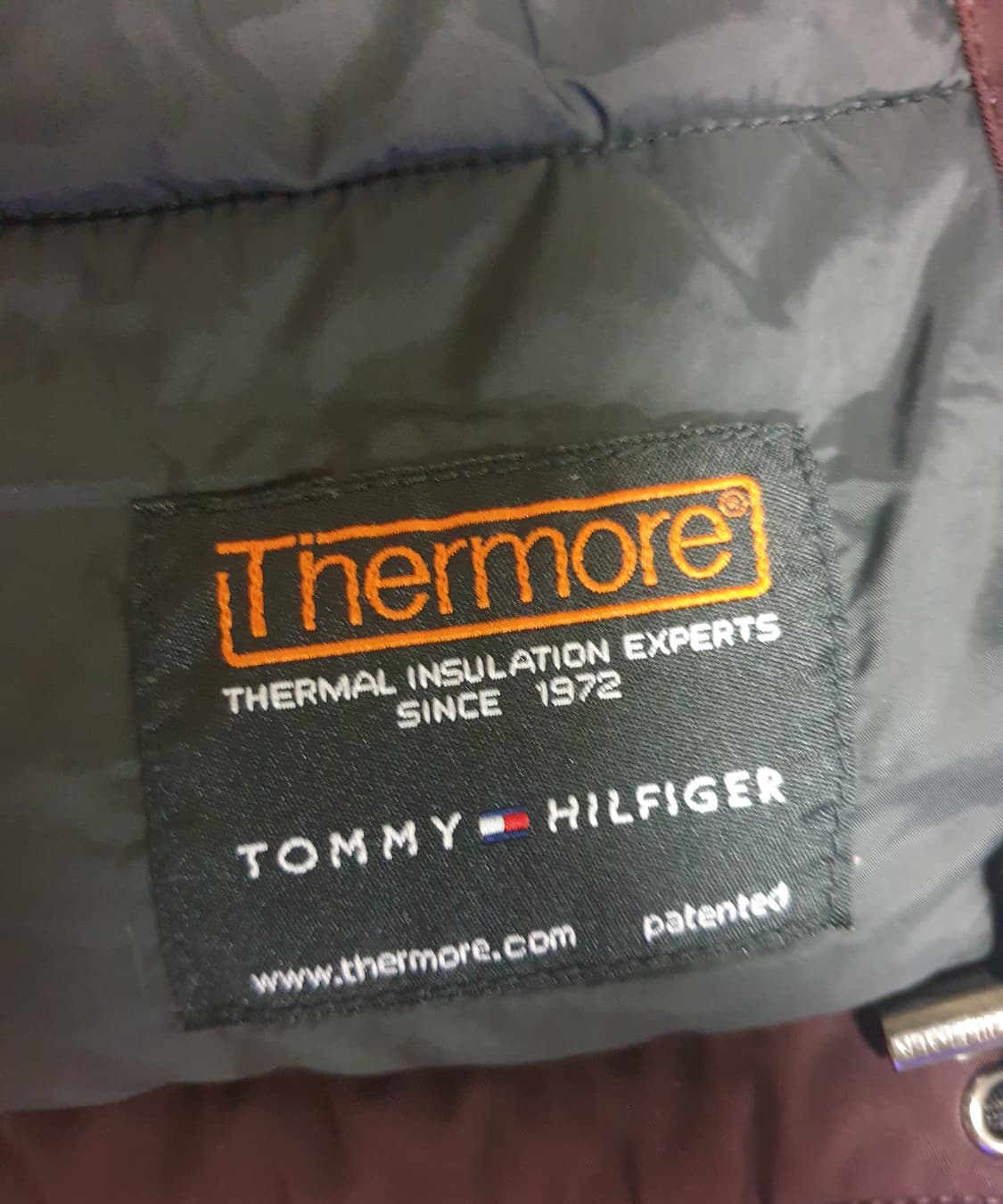 타미힐피거 후드 패딩 야상 버건디색 (S) 상품이미지5