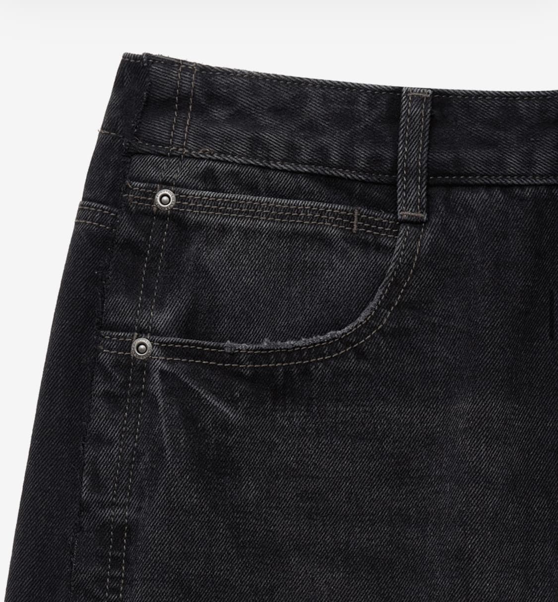인사일런스 커티드 패널 데님 팬츠 WASHED BLACK M사이즈 상품이미지3