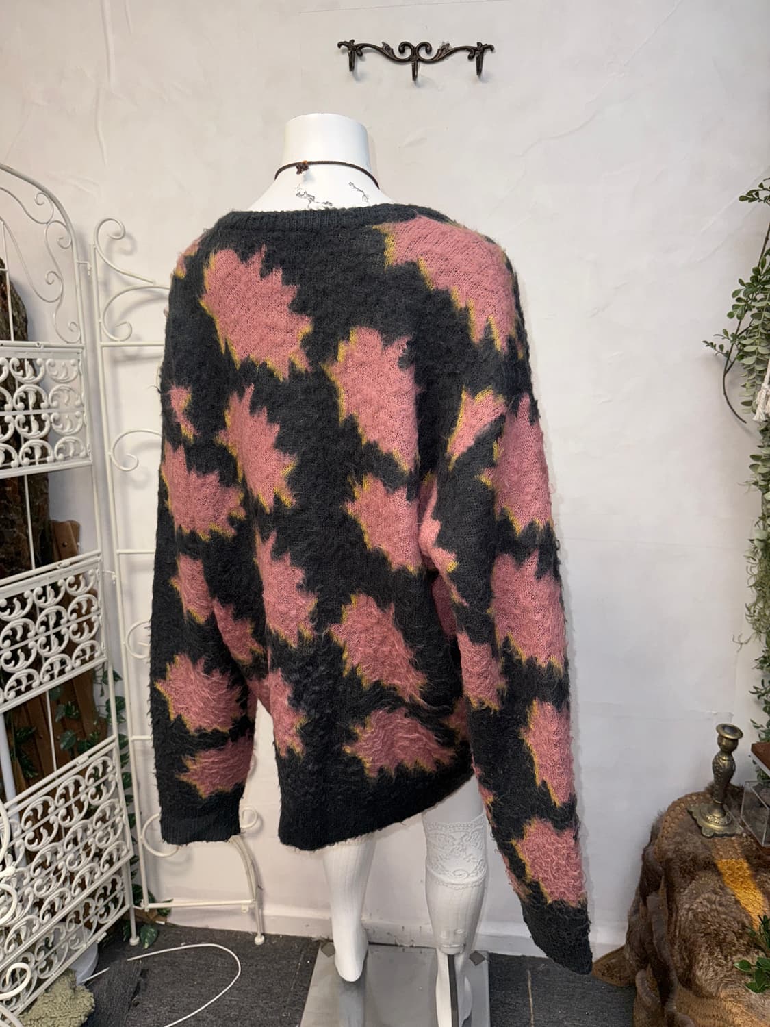 OBEY pink gray patterned over cardigan 상품이미지7