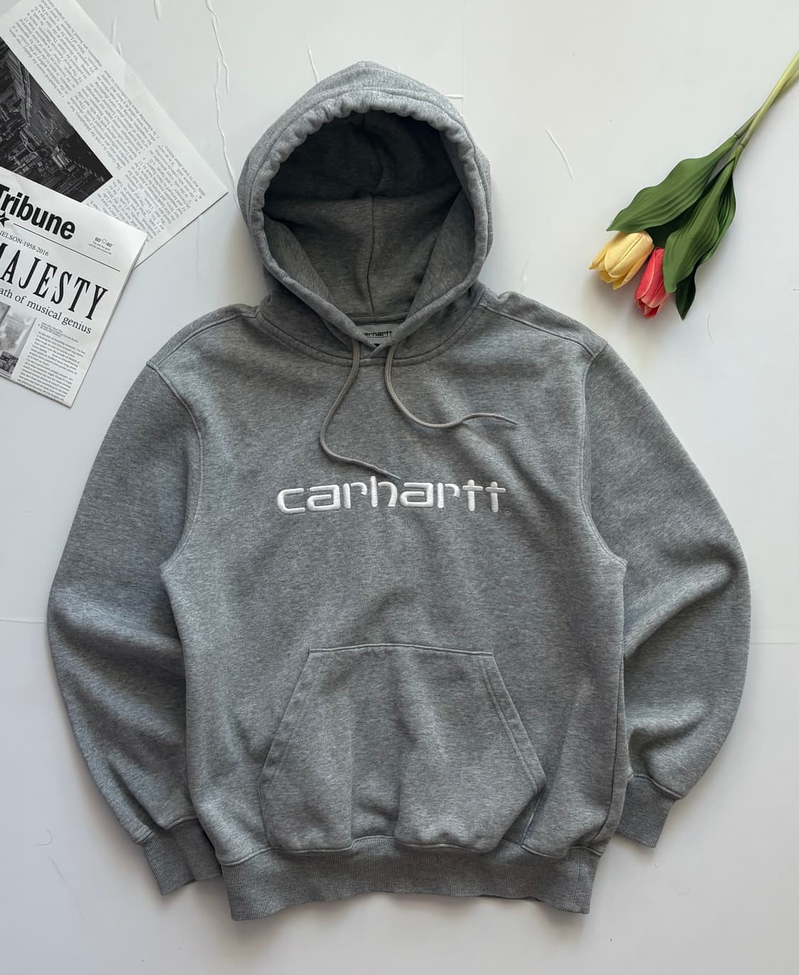 칼하트 WIP 스펠 로고 후드티 상품이미지2