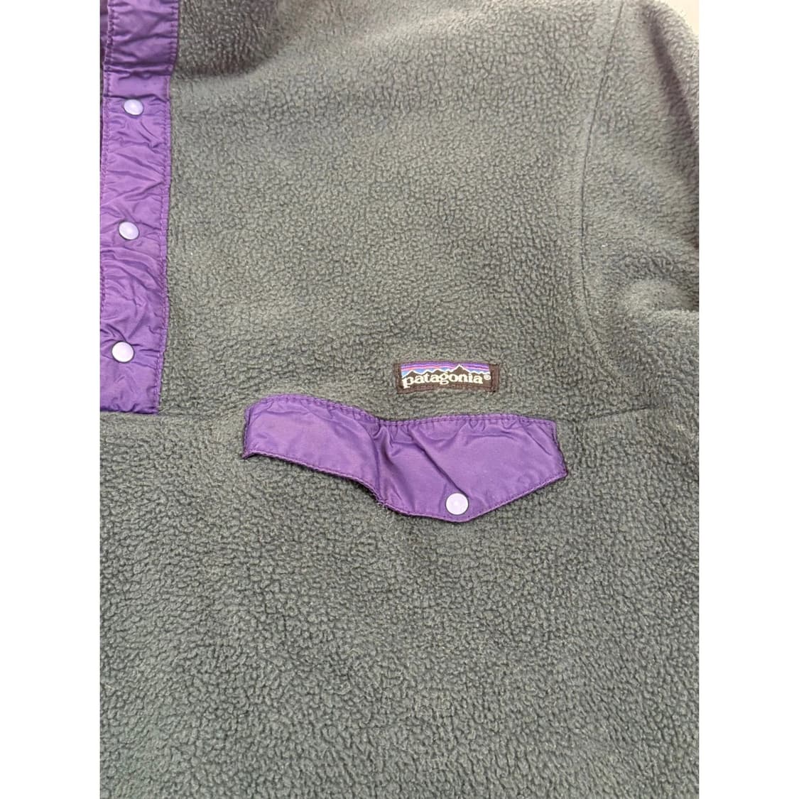 90s 파타고니아 신칠라 스냅-T 그린 퍼플 상품이미지3