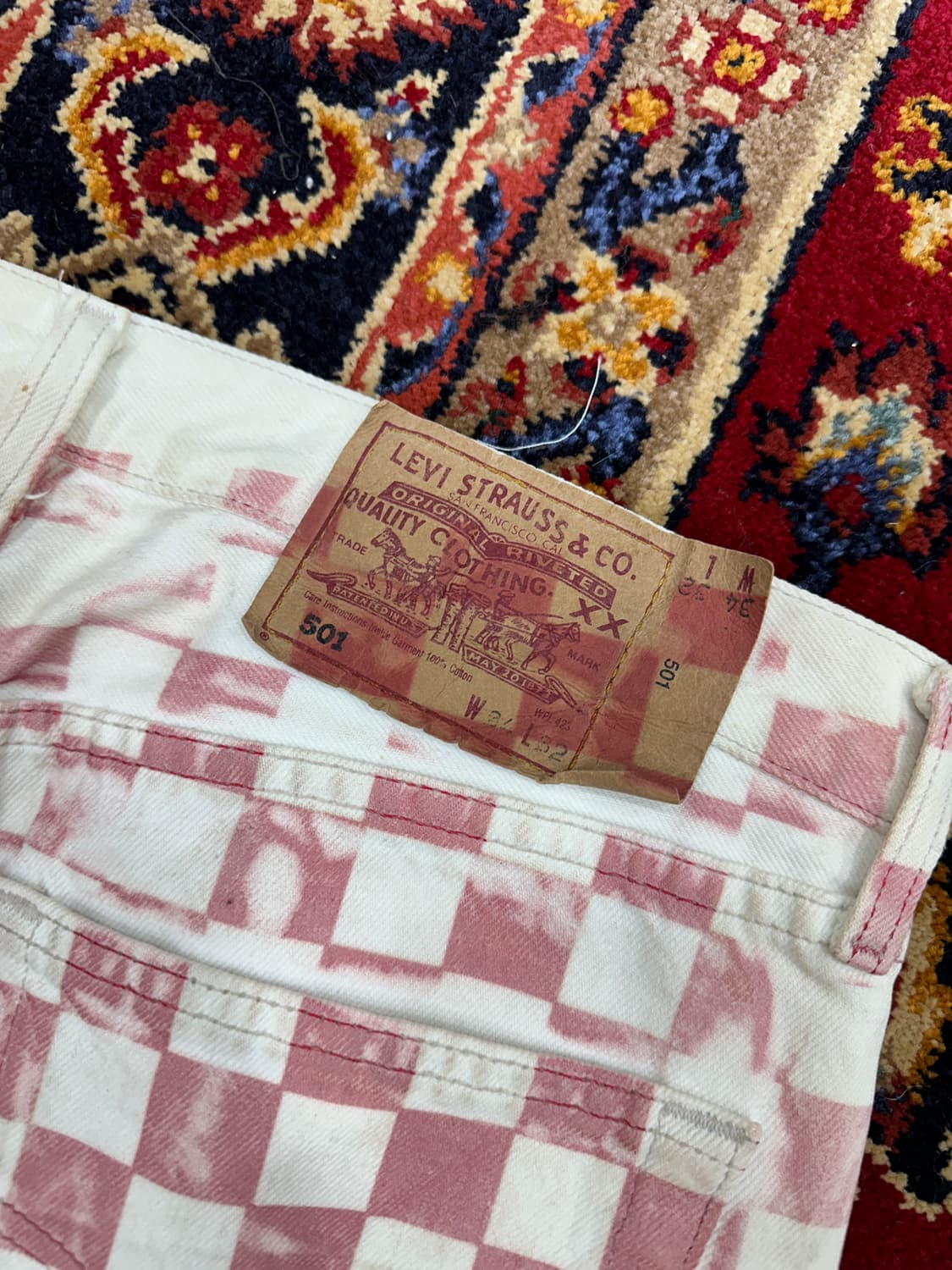 리바이스 501 체커보드 데님팬츠 RACS72 커스텀 상품이미지7