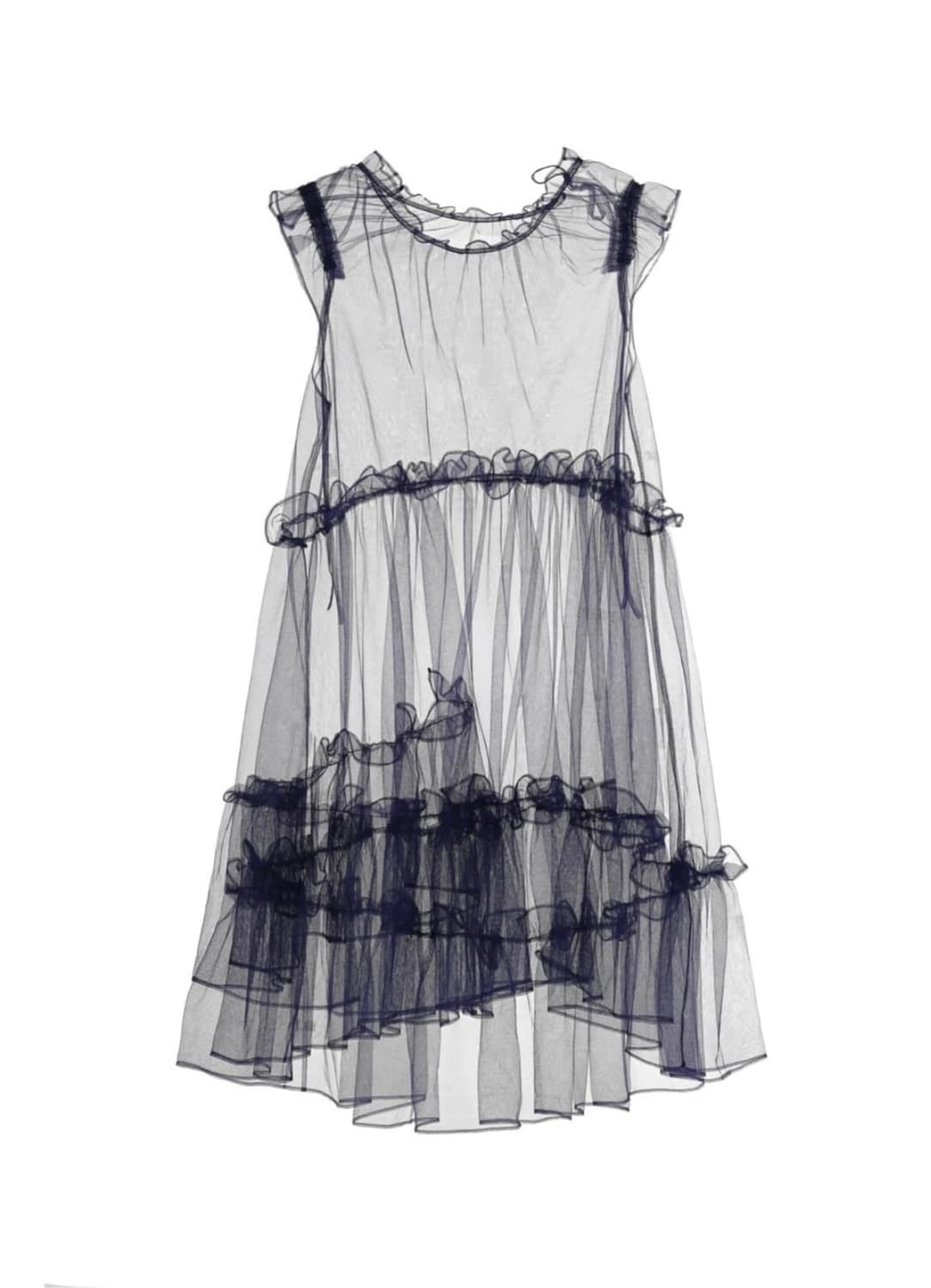 코스모스 리본 러플 메쉬 원피스 상품이미지1