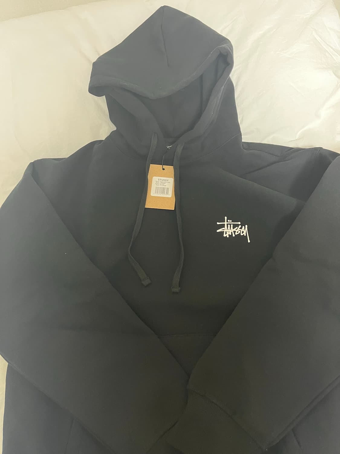 스투시  기모 후드 블랙 XL 상품이미지2