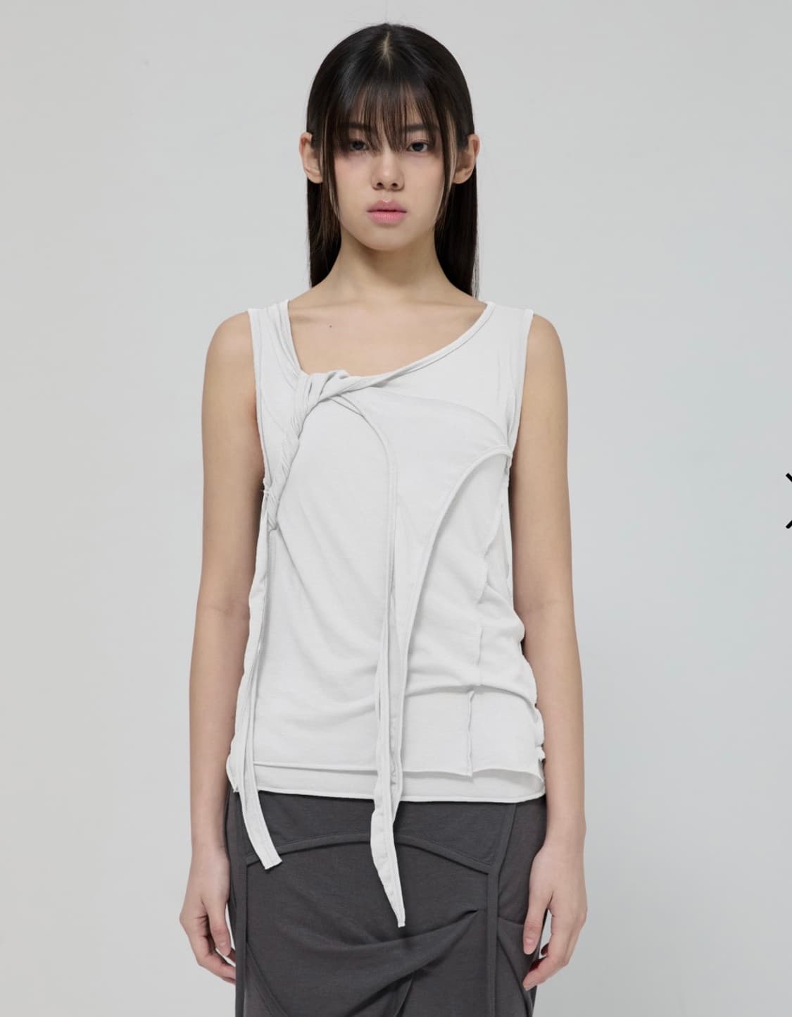 flareup 플레어업 3-레이어드 브레이드 슬리브리스 (화이트) 상품이미지1