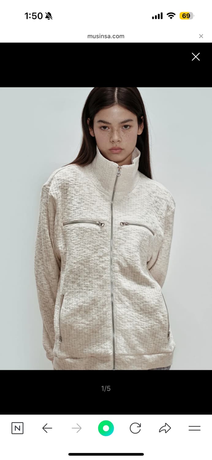 cerric WAFFLE ZIPPER JACKET / IVORY 상품이미지2